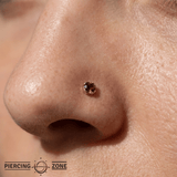 Peekaboo – Smoky Quartz Glow – 14K Gold Threadless End - piercing - zone.com
