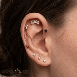 Peekaboo – Smoky Quartz Glow – 14K Gold Threadless End - piercing - zone.com