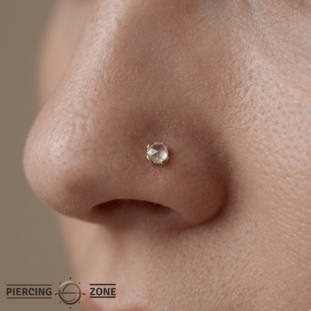 Peekaboo – White CZ Spark – 14K Gold Threadless End - piercing - zone.com