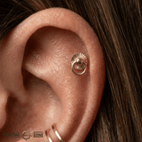 Peep Show – Gold Disc with Free - Moving Ring – 14K Threadless End - piercing - zone.com