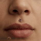 Penta – Hexagon Amethyst – 14K Gold Threadless End - piercing - zone.com