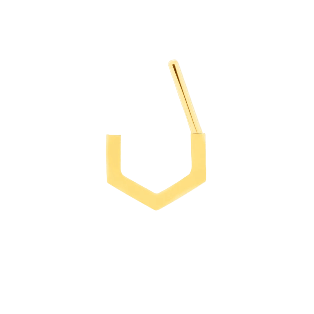 Pentagon Straight Clicker – 14K & 18K Gold - piercing - zone.com