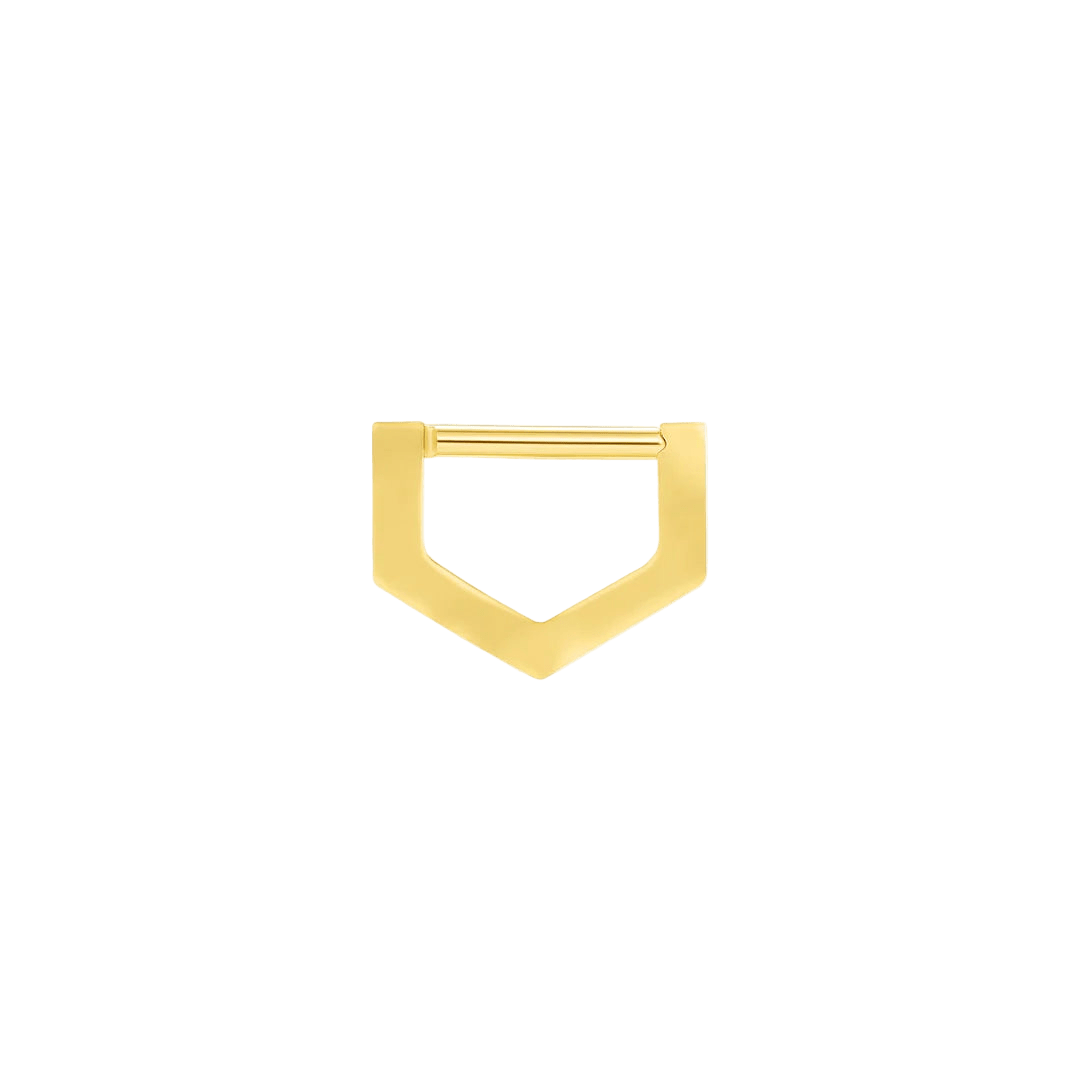 Pentagon Straight Clicker – 14K & 18K Gold - piercing - zone.com