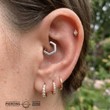 Pentagon Straight Clicker – 14K & 18K Gold - piercing - zone.com