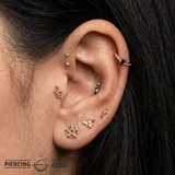 Pentagram Pin - 14K Gold Pentagram Threadless End - piercing - zone.com