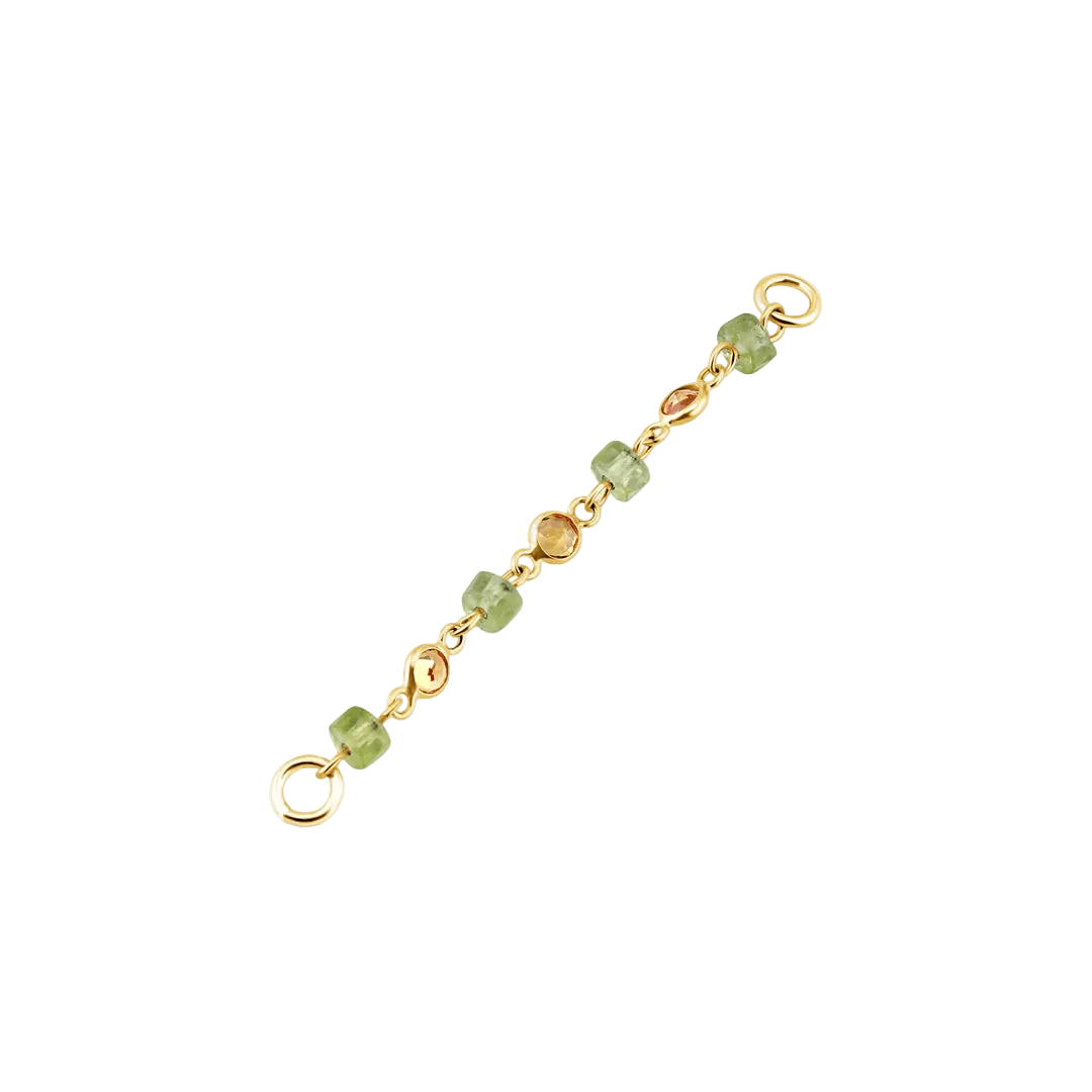 Peridot & Citrine Chain – 18K Gold Gemstone Piercing Chain - piercing - zone.com