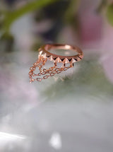 Persephone – CZ & Chain Drop – 14K Gold Clicker Ring - piercing - zone.com