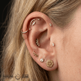 Persephone – CZ & Chain Drop – 14K Gold Clicker Ring - piercing - zone.com