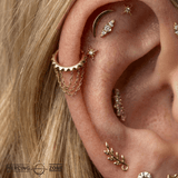 Persephone – CZ & Chain Drop – 14K Gold Clicker Ring - piercing - zone.com