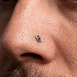 Perspective – Black Spinel & CZ – 14K Gold Threadless End - piercing - zone.com