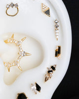 Perspective – Black Spinel & CZ – 14K Gold Threadless End - piercing - zone.com