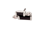 Perspective – Black Spinel & CZ – 14K Gold Threadless End - piercing - zone.com