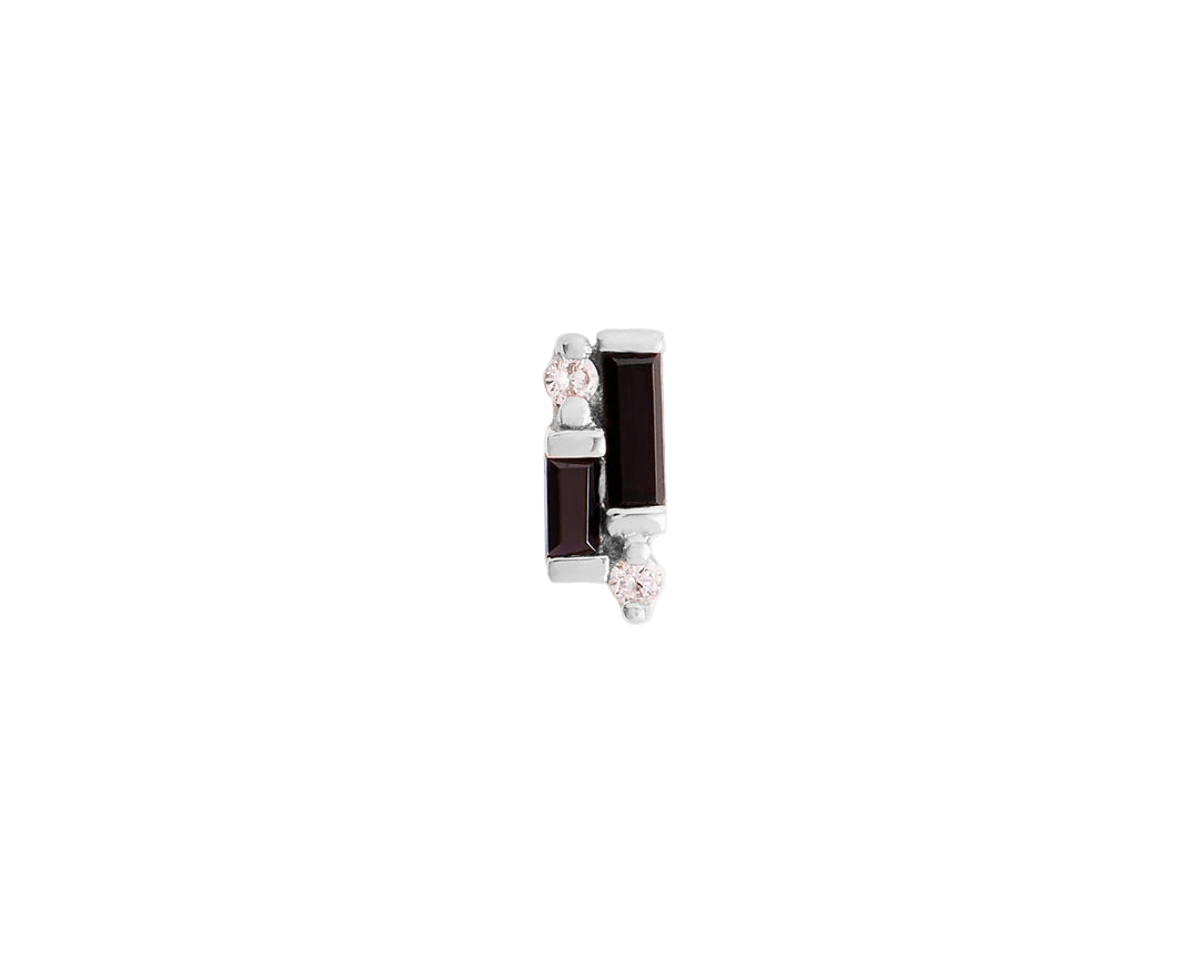 Perspective – Black Spinel & CZ – 14K Gold Threadless End - piercing - zone.com