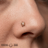 Petite Crown - 18K Gold Threadless End - piercing-zone.com