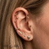 Petite Crown - 18K Gold Threadless End - piercing-zone.com