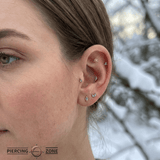 Petite Snowflake – 14K Gold Threadless/Threaded End - piercing - zone.com