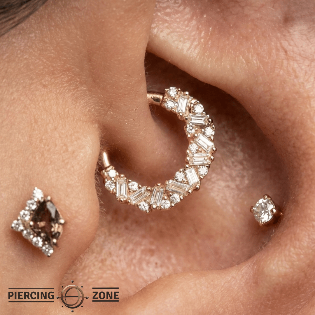 Petty Cash – Swarovski & CZ Pavé – 14K Gold Clicker Ring - piercing - zone.com
