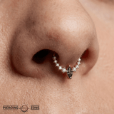 Phantom – Grey Diamond – 14K Gold Clicker Ring - piercing - zone.com