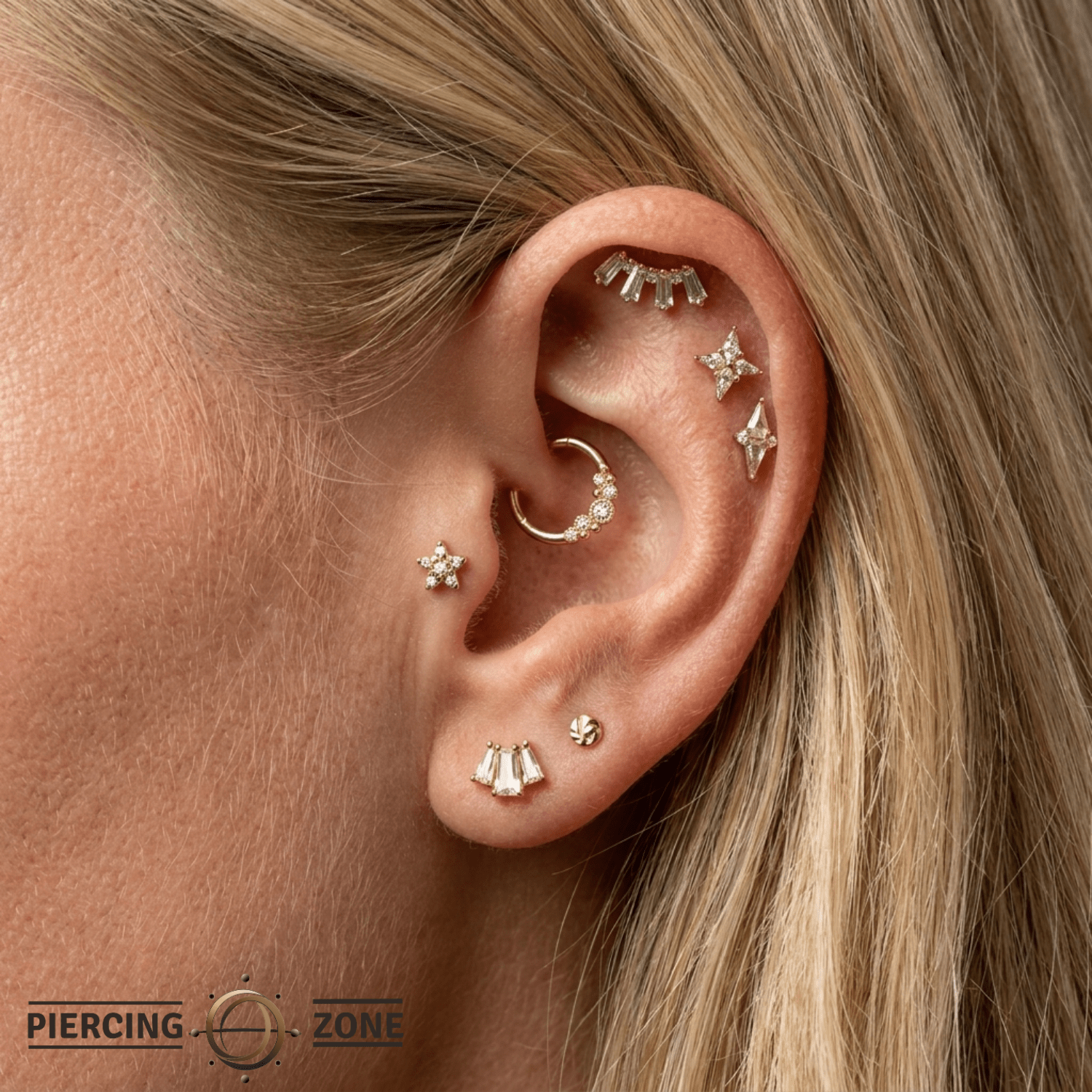 Phosphoros - 18K Gold Gem Threadless/Threaded End - piercing-zone.com