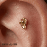 Pierced Ear – 14K Gold Threadless/Threaded End - piercing - zone.com