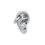 Pierced Ear with Gem – 14K/18K Gold Threadless End - piercing - zone.com