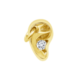 Pierced Ear with Gem – 14K/18K Gold Threadless End - piercing - zone.com