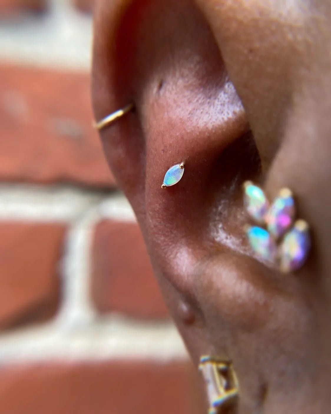 Zuri Marquise Opal – 14K Gold Threadless End