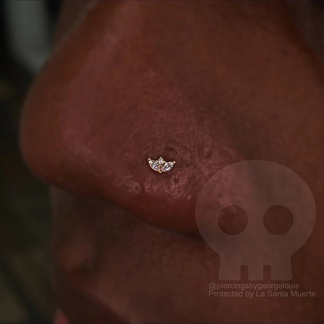 Pur – 14K Gold Threadless End – Triple CZ Sparkle Accent