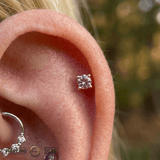 Pink Sapphire Prong – Classic Gem – 14K Gold Threadless End - piercing - zone.com