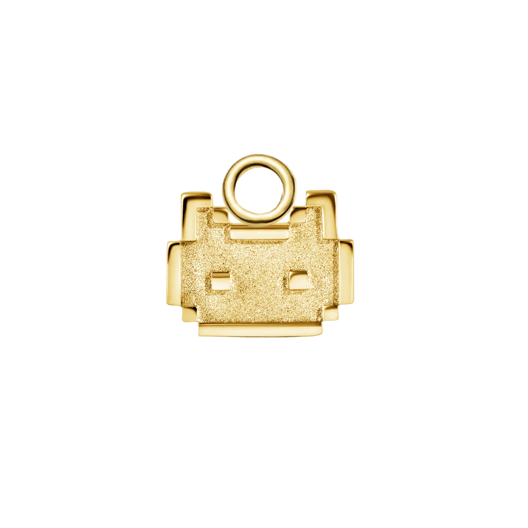 Pixel Cat – 14K & 18K Gold Charm - piercing - zone.com