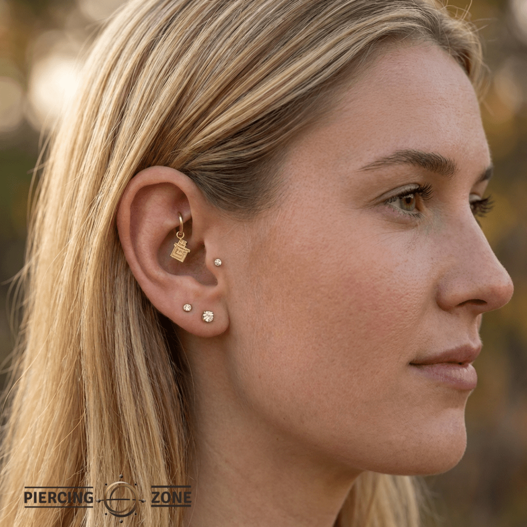 Pixel Chocolate – 14K & 18K Gold Charm - piercing - zone.com