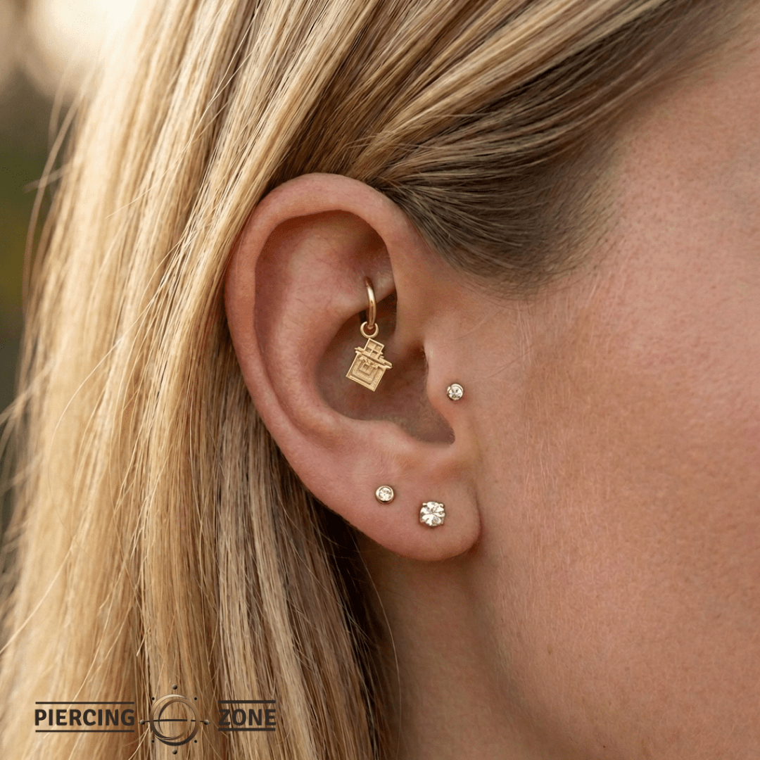 Pixel Chocolate – 14K & 18K Gold Charm - piercing - zone.com