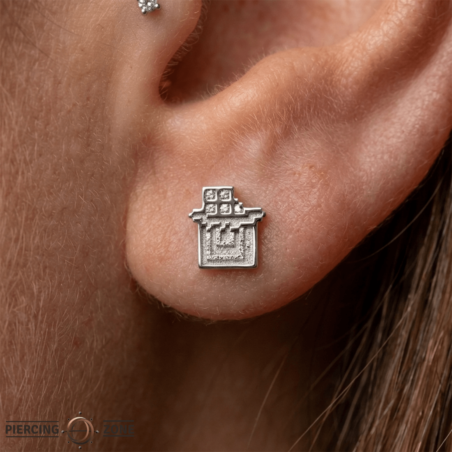 Pixel Chocolate – 14K Gold Threadless/Threaded End - piercing - zone.com