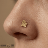 Pixel Chocolate – 14K Gold Threadless/Threaded End - piercing - zone.com
