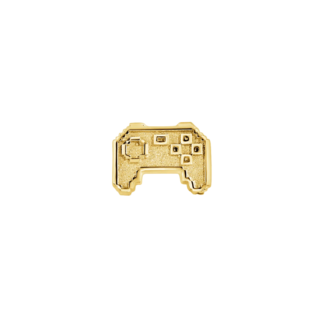 Pixel Controller – 14K Gold Threadless/Threaded End - piercing - zone.com