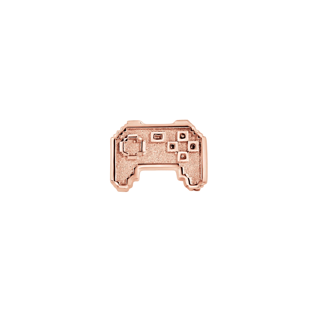 Pixel Controller – 14K Gold Threadless/Threaded End - piercing - zone.com
