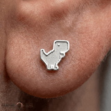 Pixel Dinosaur – 14K Gold Threadless/Threaded End - piercing - zone.com