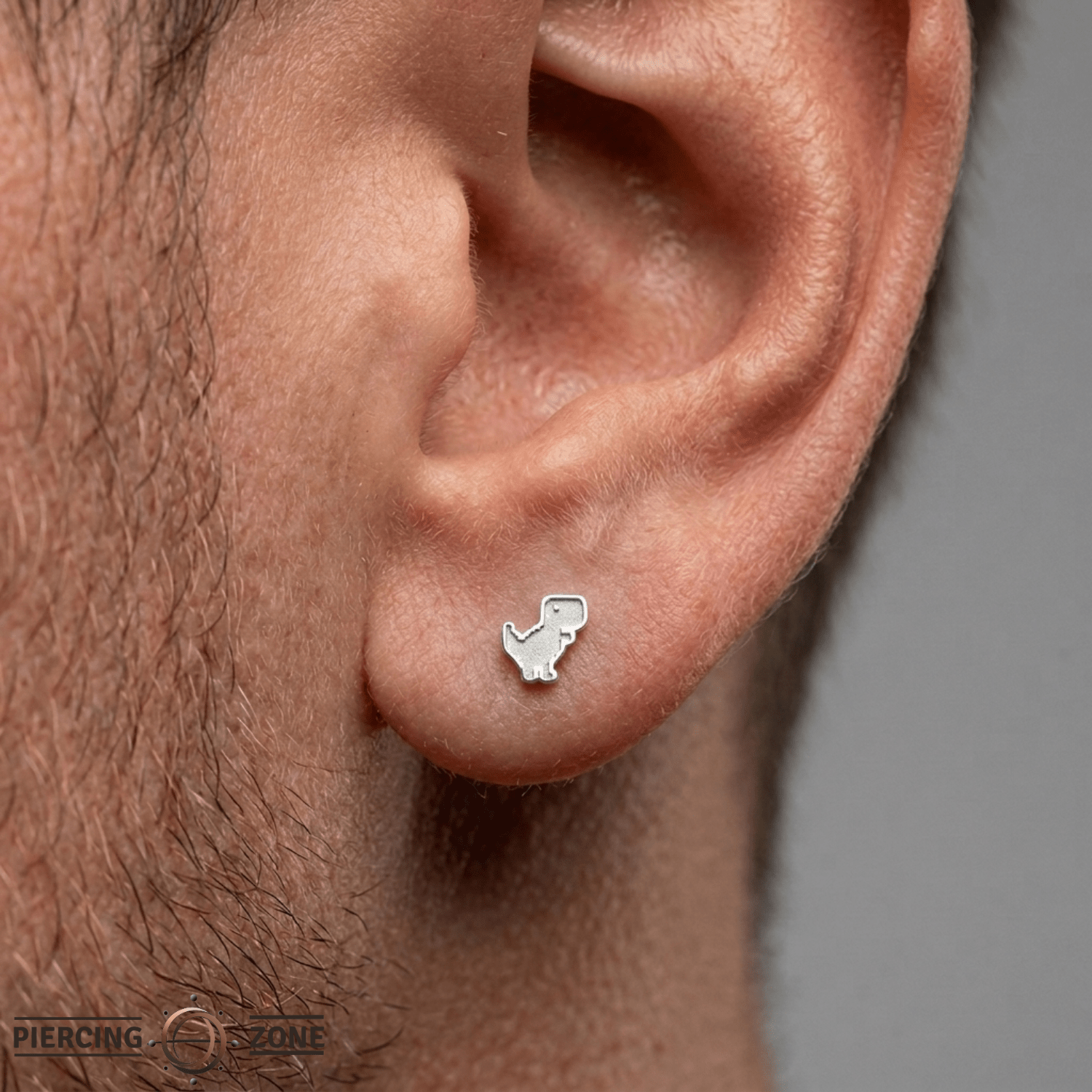 Pixel Dinosaur – 14K Gold Threadless/Threaded End - piercing - zone.com