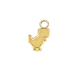 Pixel Dinosaur Charm – 14K & 18K Gold Charm - piercing - zone.com