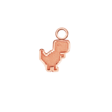Pixel Dinosaur Charm – 14K & 18K Gold Charm - piercing - zone.com