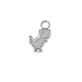 Pixel Dinosaur Charm – 14K & 18K Gold Charm - piercing - zone.com
