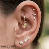 Pixel Dinosaur Charm – 14K & 18K Gold Charm - piercing - zone.com
