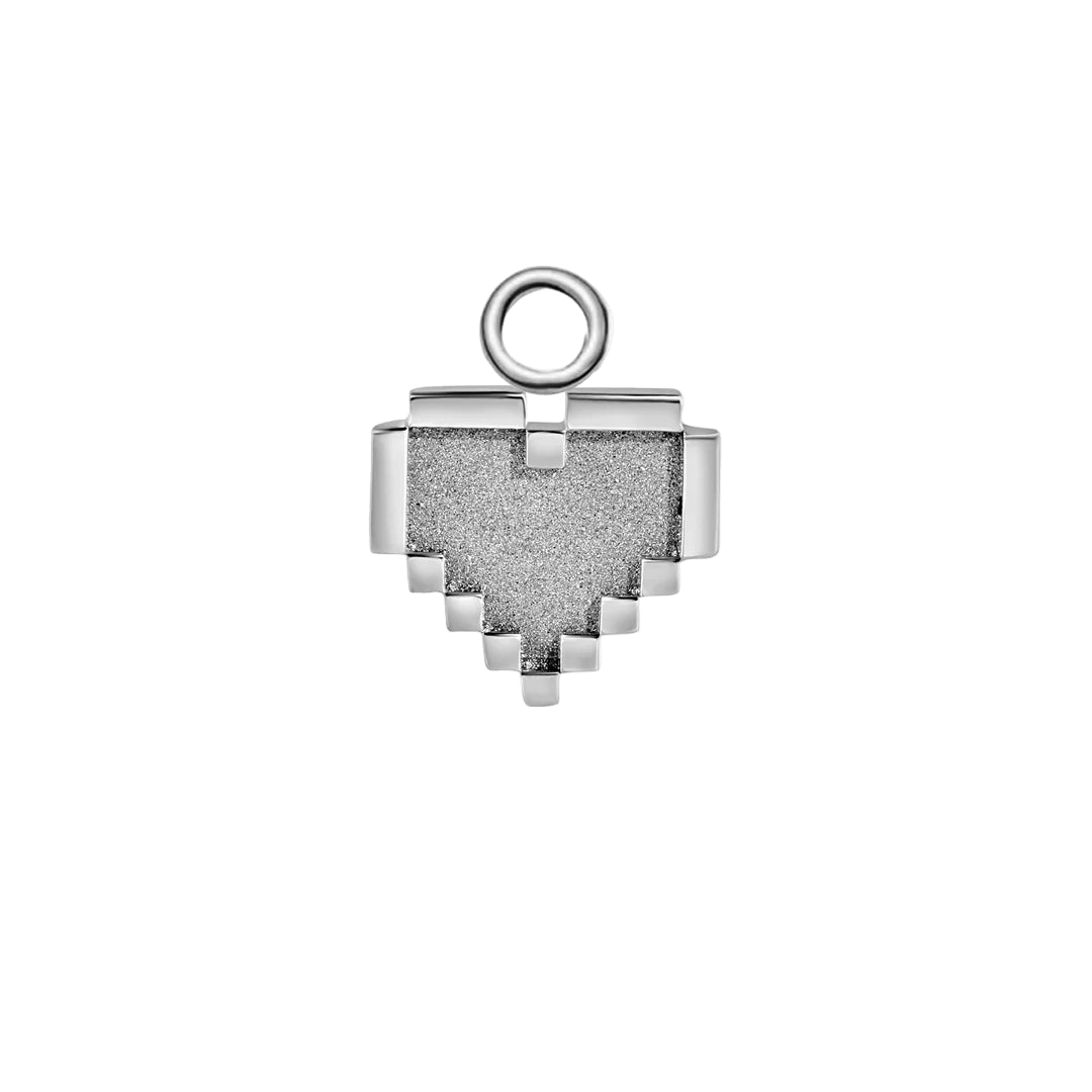 Pixel Heart – 14K & 18K Gold Charm - piercing - zone.com