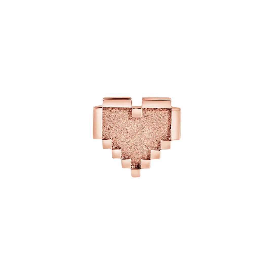 Pixel Heart – 14K Gold Threadless/Threaded End - piercing - zone.com