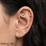 Pixel Hourglass – 14K Gold Threadless/Threaded End - piercing - zone.com