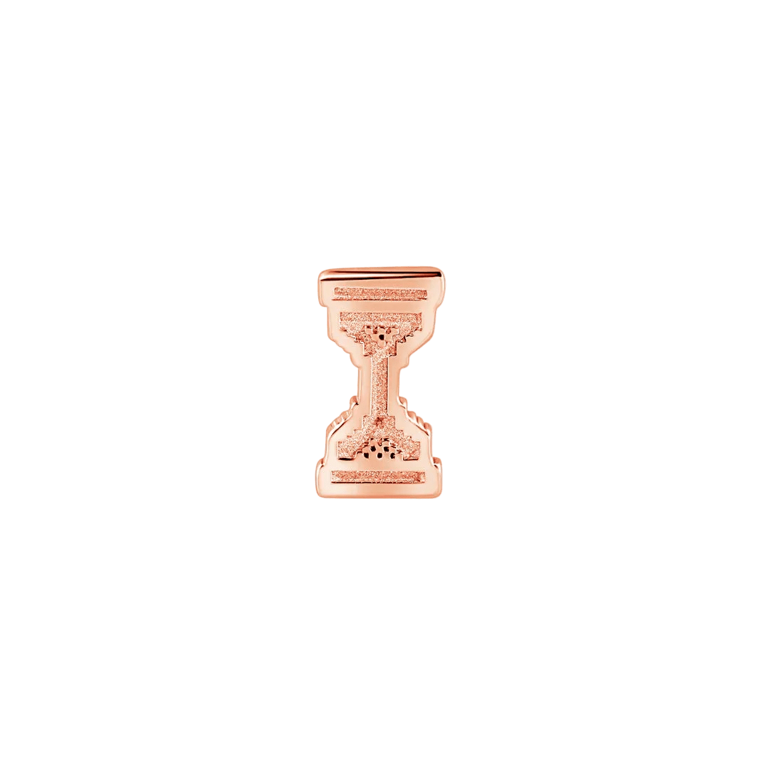 Pixel Hourglass – 14K Gold Threadless/Threaded End - piercing - zone.com