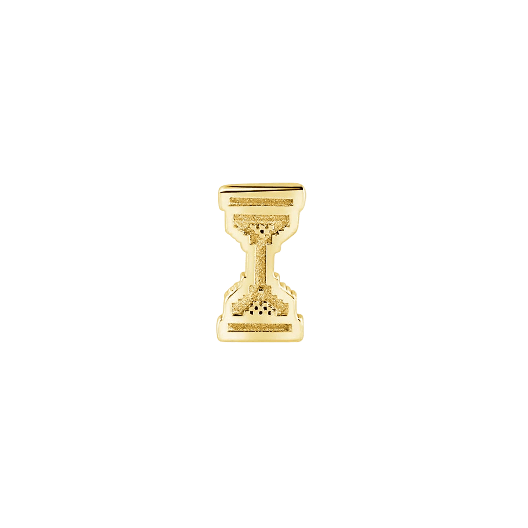 Pixel Hourglass – 14K Gold Threadless/Threaded End - piercing - zone.com