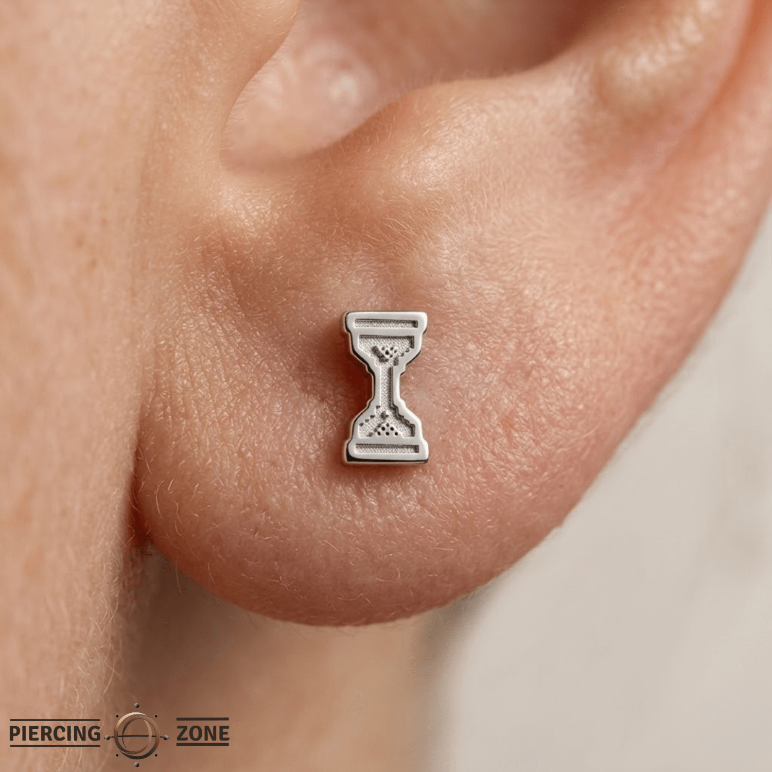 Pixel Hourglass – 14K Gold Threadless/Threaded End - piercing - zone.com
