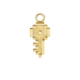 Pixel Key – 14K & 18K Gold Charm - piercing - zone.com