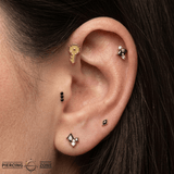 Pixel Key – 14K Gold Threadless/Threaded End - piercing - zone.com